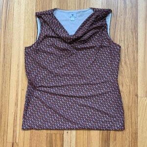 Worthington Orange White And Black Tank Top Blouse